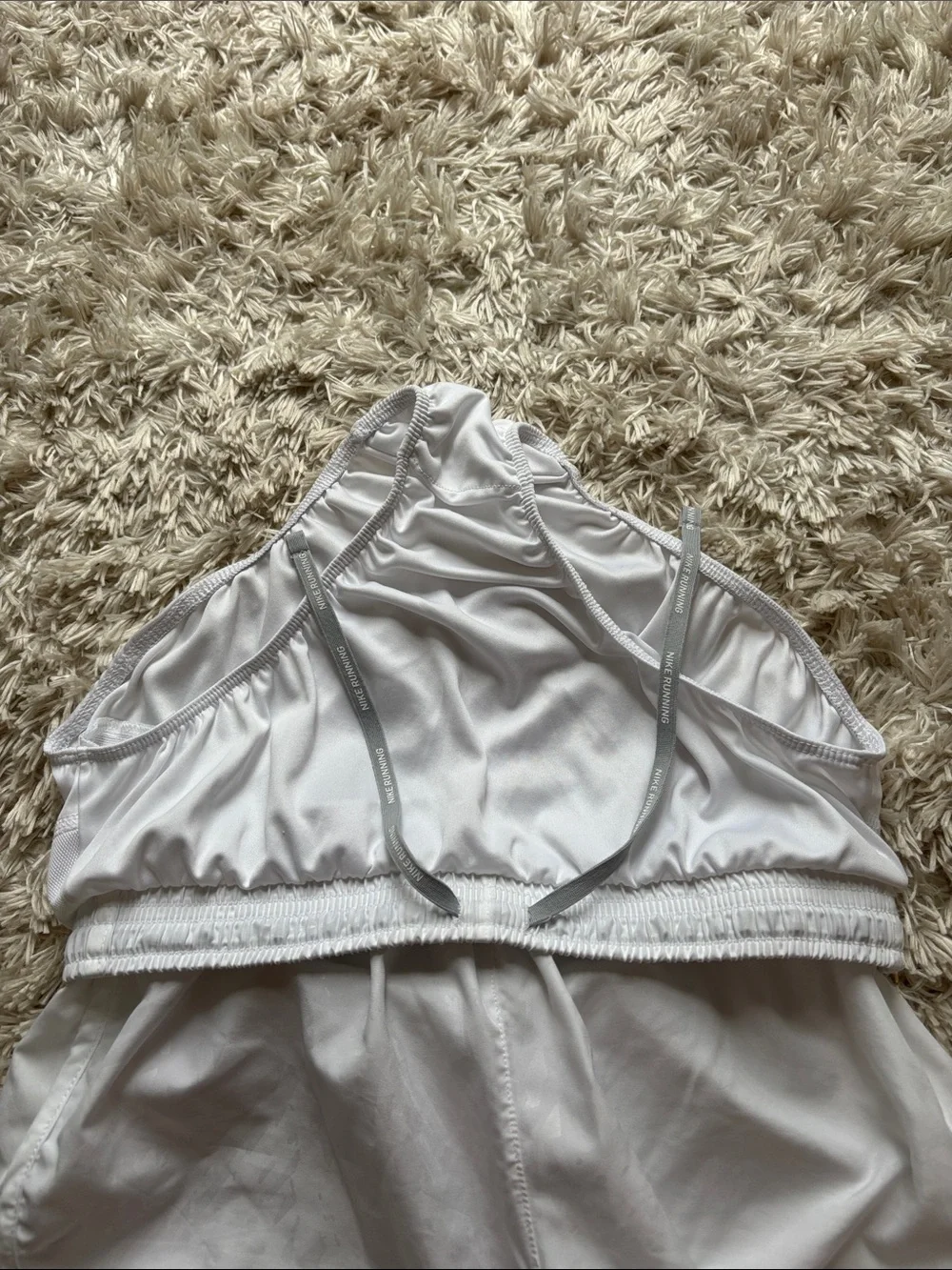 NWOT Nike Women’s White Athletic Running Shorts with Gray Swoosh XS